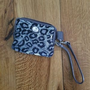 Leather print Coach Wristlet, like new